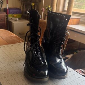 Dr. Martens “Dee” Black patent Boots